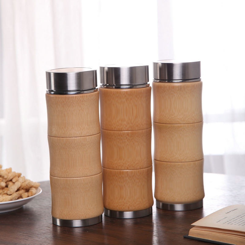 Custom Bamboo Stainless Steel Vacuum Insulated Double Wall Coffee Water Bottle Tea Thermos Cup Tumbler – Tumbler and Thermos Flask price