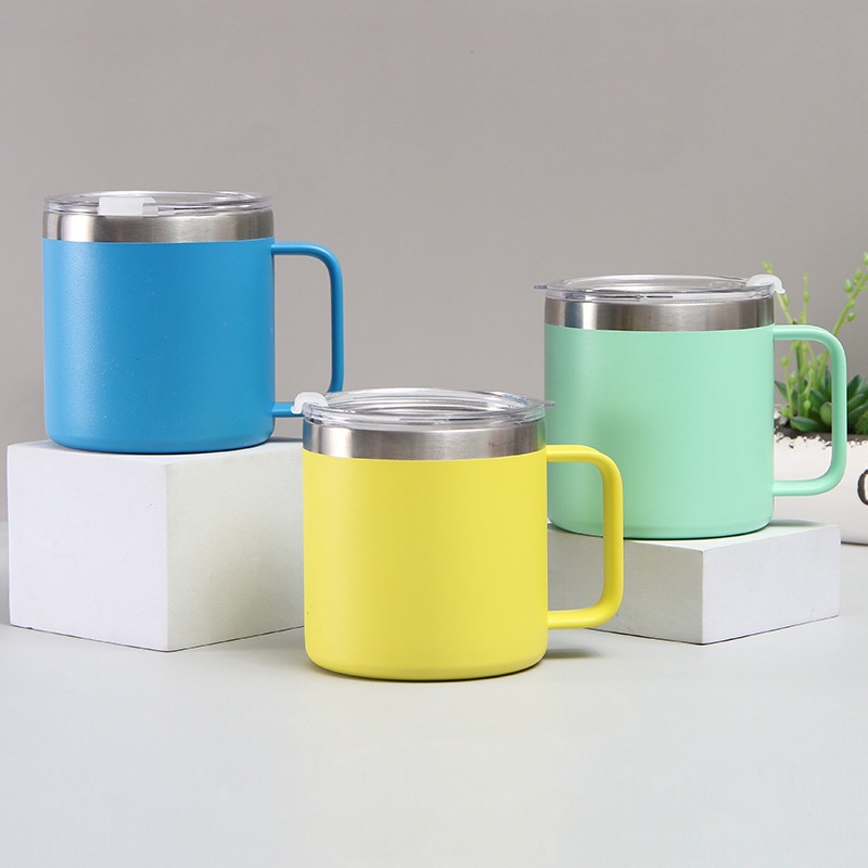 Customized Logo Cooler Insulated Stainless Steel Coffee Cup Travel Coffee Mug Double Walled Mugs with Handle – Vacuum Flask and Stainless Steel Flask price