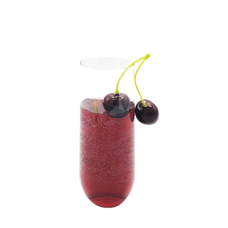 Elegant 9oz Stemless Wine Glass Party Cups Clear Plastic Dessert Cups – Disposable Stemless Glass and Dessert Cups price