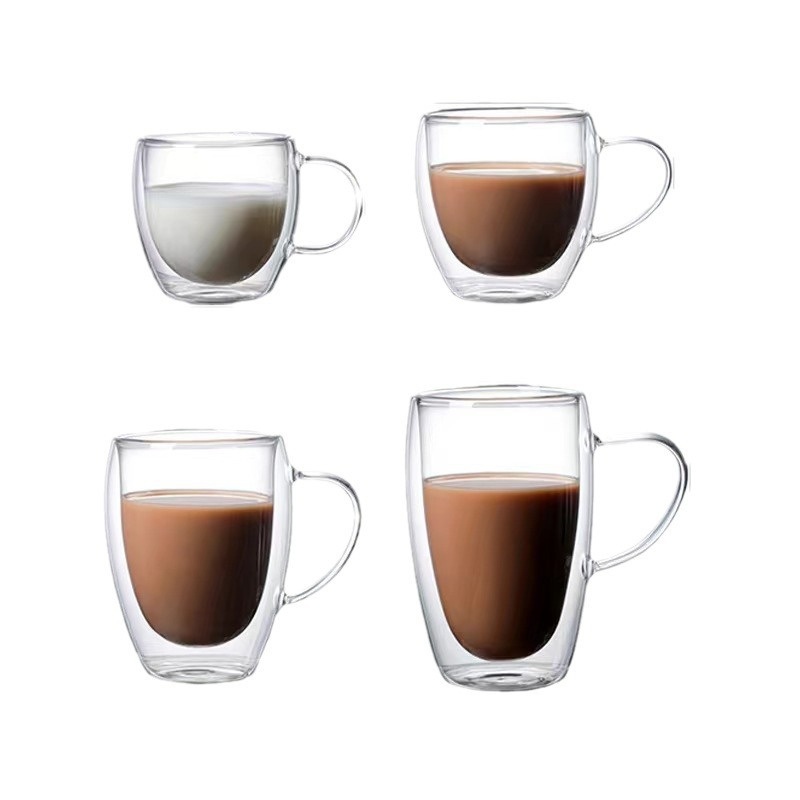 Heat-Resistant High Borosilicate Double Wall Glass Cup Coffee Mug with Handle – Glass Cup and Coffee Mug price