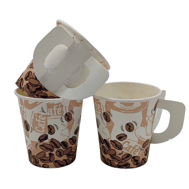 Leakproof Heat-Insulating Handle Paper Cup Single Layer Restaurant Coffee Cup – Restaurant Coffee Cup and Paper Cup with Handle price