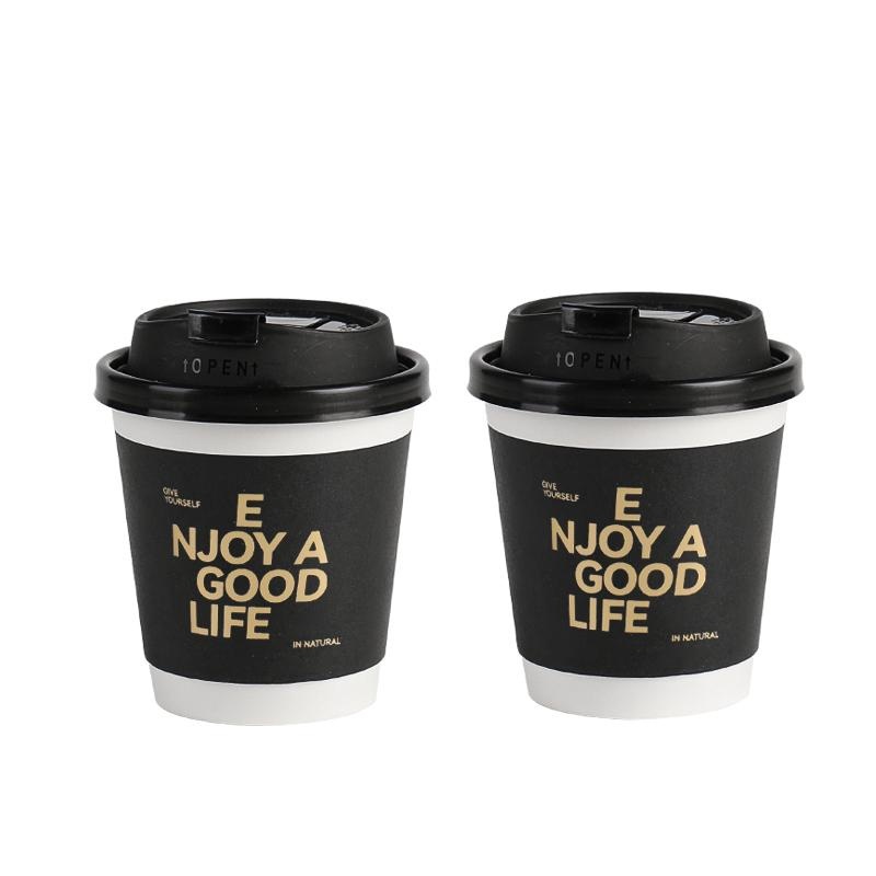 Logo Design 6oz 12oz Ripple Paper Cup Double Wall Paper Cup – Paper Cup and Coffee Paper Cup price