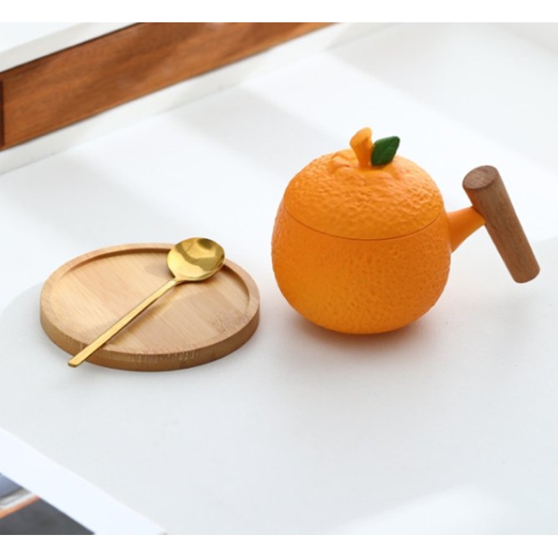 Orange Ceramic Coffee Cup for Office and Home Use 200-300ml – Orange Ceramic Coffee Cup and Orange Ceramic Bamboo Lid Mug price