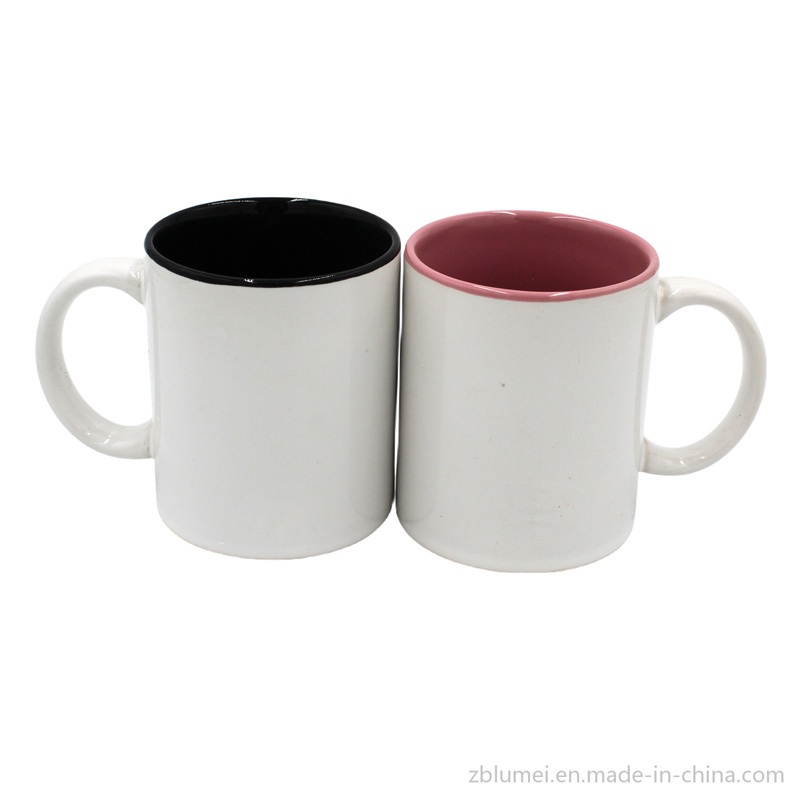 Promotional Ceramic Stoneware Sublimation Printing Heat Press Transfer Custom Coated Plain Mug Inner Colored – Inner Colored Mug and Ceramic Plain Mug price