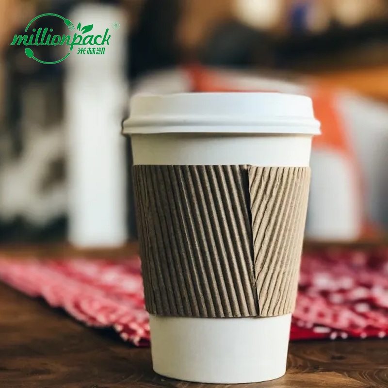 Recyclable Paper Coffee Cups with Heat Sleeves Disposable Hot Beverage Cups for Daily Use – Disposable 4oz Espresso Cup and Paper Coffee Cup price