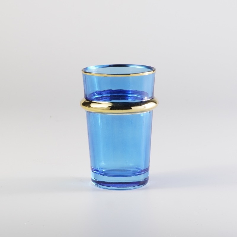 Single Wall 130ml Blue Tea Decal Morocco Design Glass Cup – Glass Cup and Tea Cup price