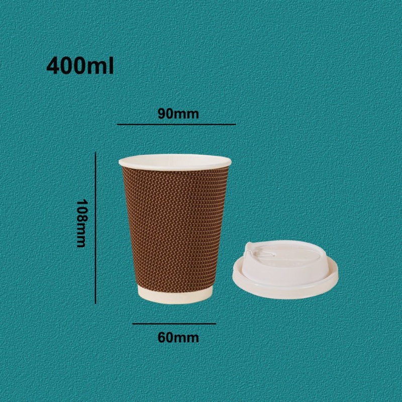 100 Pack Vasos De Papel 8 12 16 Oz Ribbed Triple Ripple Double Wall Hot Corrugated Paper Disposable Take Away Coffee Paper Cups – Paper Cup and Coffee Cup price
