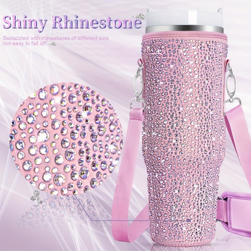 40 Oz Women Crystal Bling Neoprene Insulated Thermal Water Bottle Diamond Carrier Bag Tumblers – Water Bottle and Women Bottle price