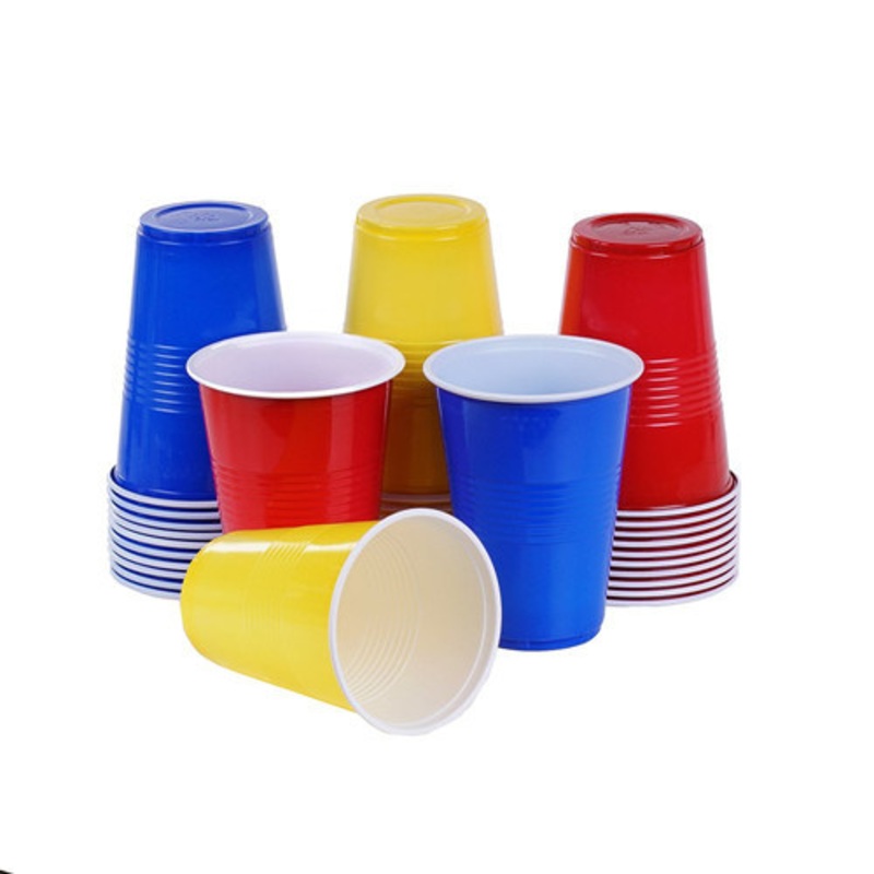 Colorful PS Custom Cups Plastic Reusable Double Wall Plastic 450ml Party Cup – Disposable Party Shot Cups and Double Color Party Cups price