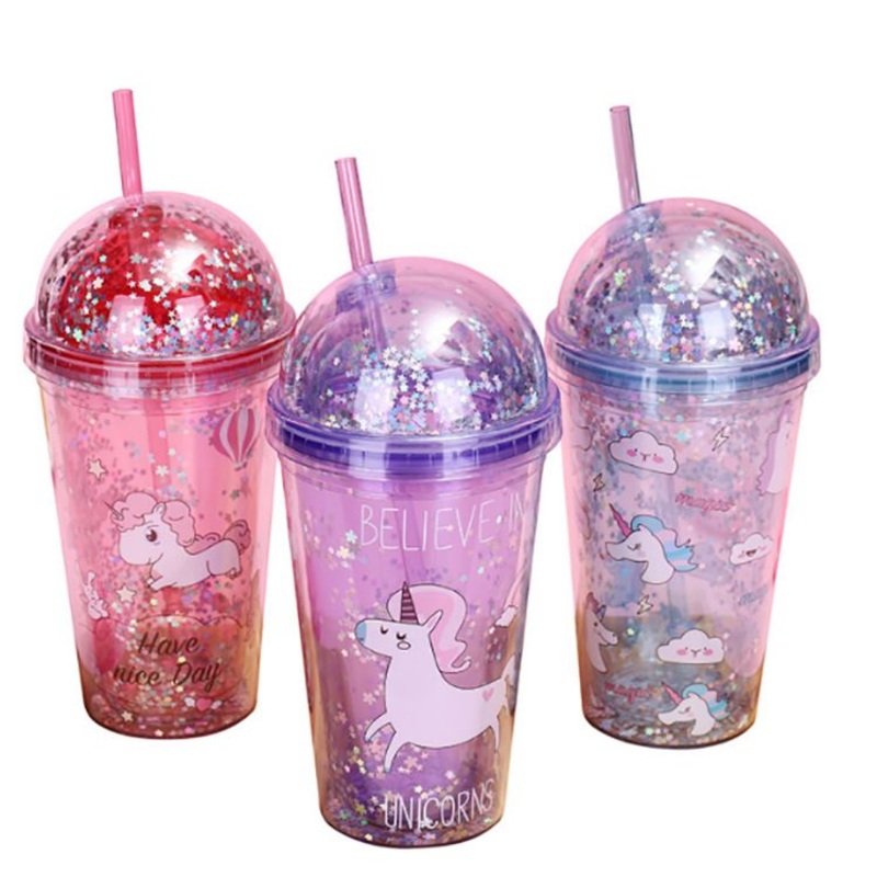 Custom Double Wall Plastic Cup Cartoon Unicorn Tumbler Reusable Plastic Cups with Lids and Straws – Mug and Ceramic Mugs price