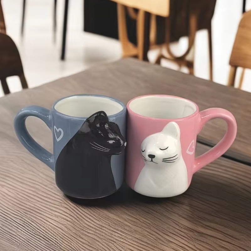 Factory Direct Sale 3D Cartoon Cat Milk Cups Underglaze Painting – Milk Cups and Painting Cups price