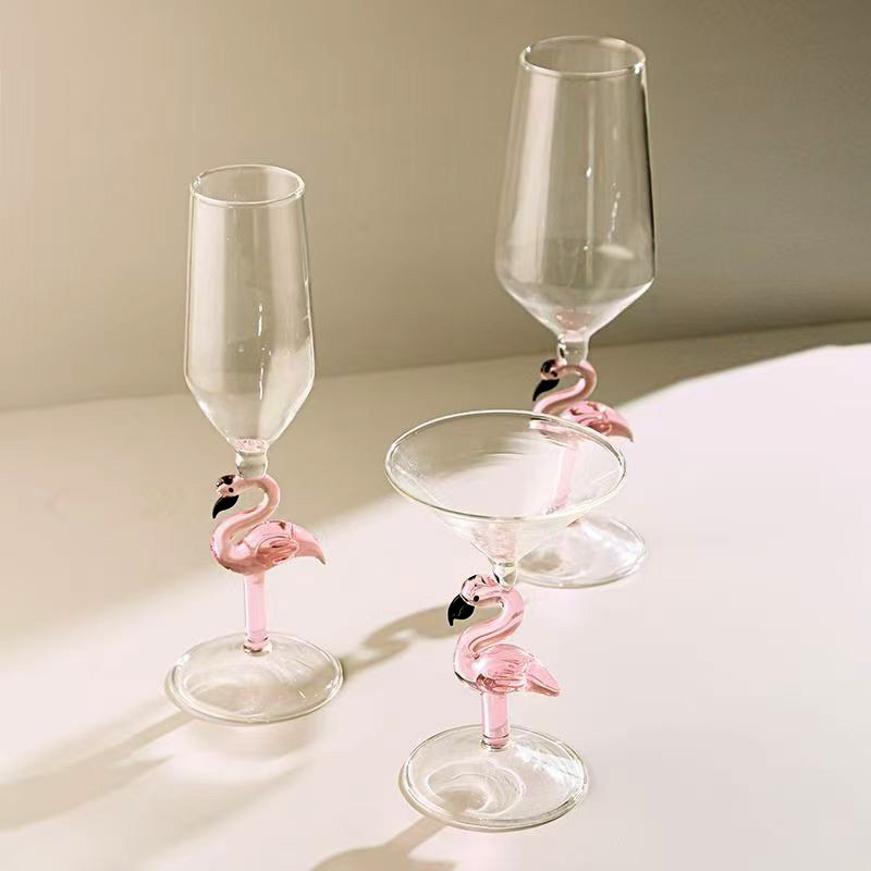 Factory Price OEM Flamingo Creative Wine Tall Glass Cute Red Wine Glass Home Atmosphere Champagne Cup – Glass Cup and Wine Cup price