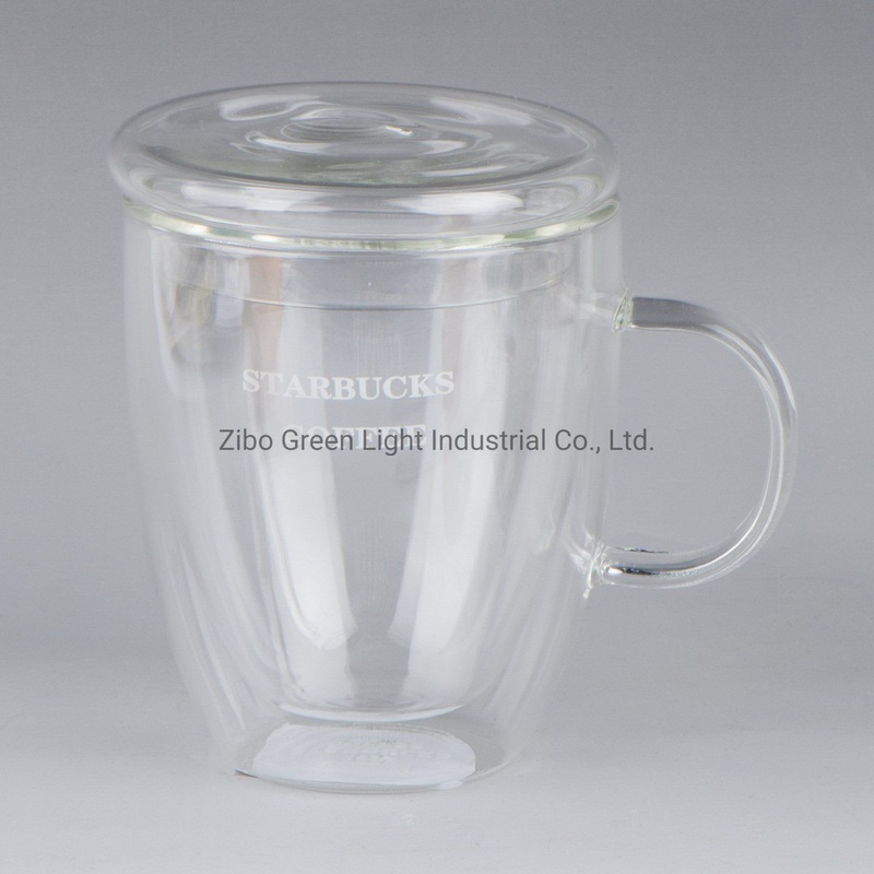 High Borosilicate Glass Coffee Mug Double Wall with Glass Lid and Handle – Glass Mug and Borosiicate Glass Mug price