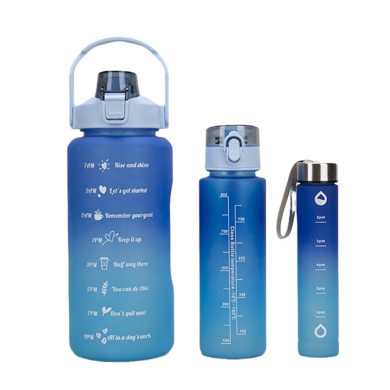 Straight Body Gradient Color 3 Capacities Cup Set Promotional Plastic Water Bottle – Water Bottle and Plastic Bottle price