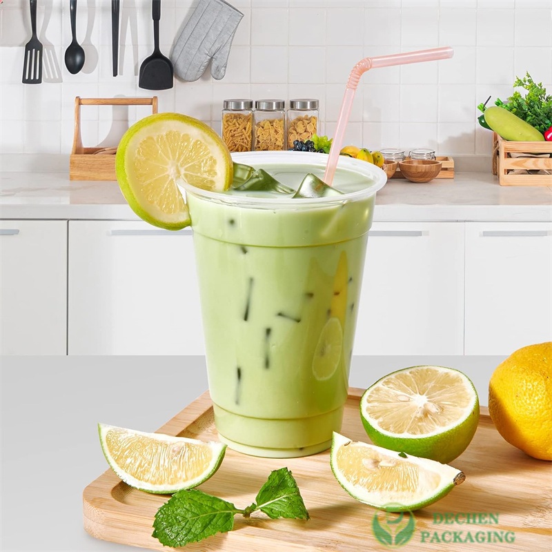U Iced Coffee Custom Lids 32oz Pet Cup with Lid Logo PP Boba Cups Plastic Disposable 24 Oz – 24oz Cold Cup Plastic Cups and 24oz Pet Cup price