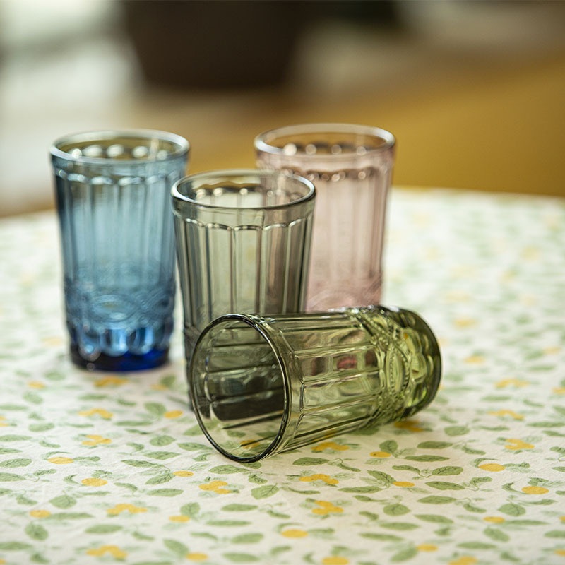 Vintage Embossed Colored Glass Mug Tumbler – Glass Cup and Vintage Glass Cup price