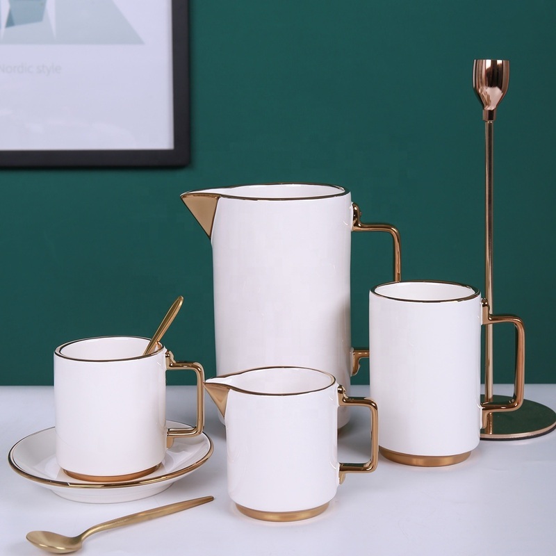 Wholesale Custom Ceramic Tea Sets Home White Cup Set – White Cup Set and Tea Sets price