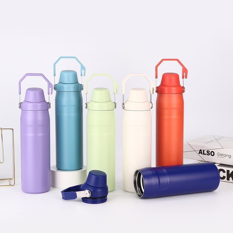 16oz 24oz 36oz Custom Thermos Sport Drinking Water Bottle with Handle Stainless Steel Thermo Flask with Cap & Carry Lid Holder – Water Bottle and Thermos price