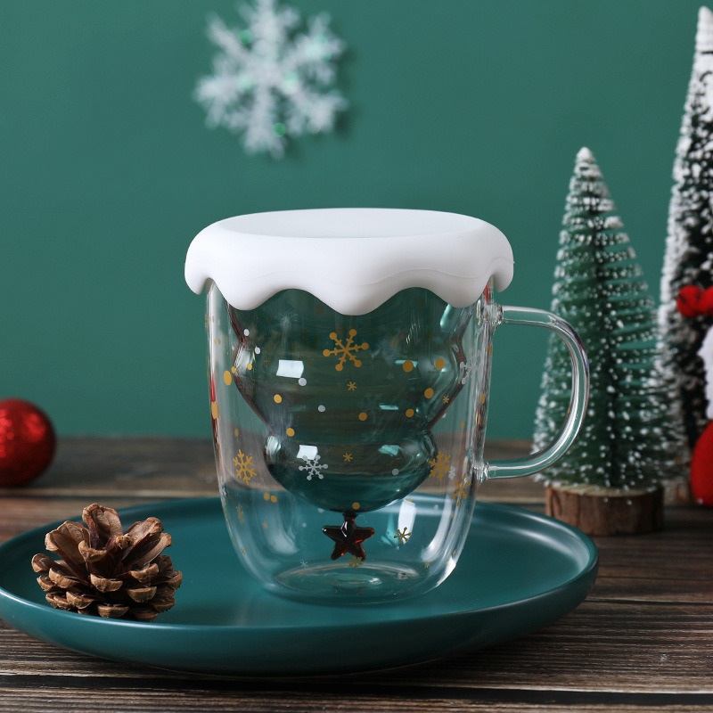 300ml Christmas Cup Heat-Resistant Glass Star Wish Cup Creative Cup – Drink Glasses Cup and Glasswares price