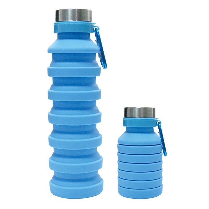 BPA Free 550ml Customized Color Collapsible Silicone Sports Water Bottle Leakproof for Outdoor Travel Sports – Silicone Bottle and Silicone Sports Bottle price