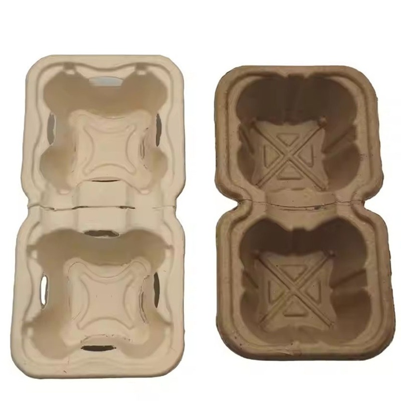 Custom Disposable Coffee Paper Cup Holder with Handle Hot Drink Take Away Cardboard Papercup Carrier Tea Packaging Paper Holder – Delivery Tray and Disposable Paper Cup price