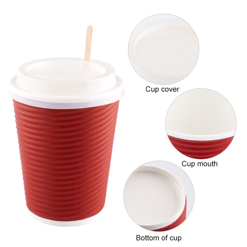 Manufacture High Quality Double Ripple Wall Red Paper Cuptakeaway Coffee Cup with Lid – Paper Cup and Disposable Coffee Cup price