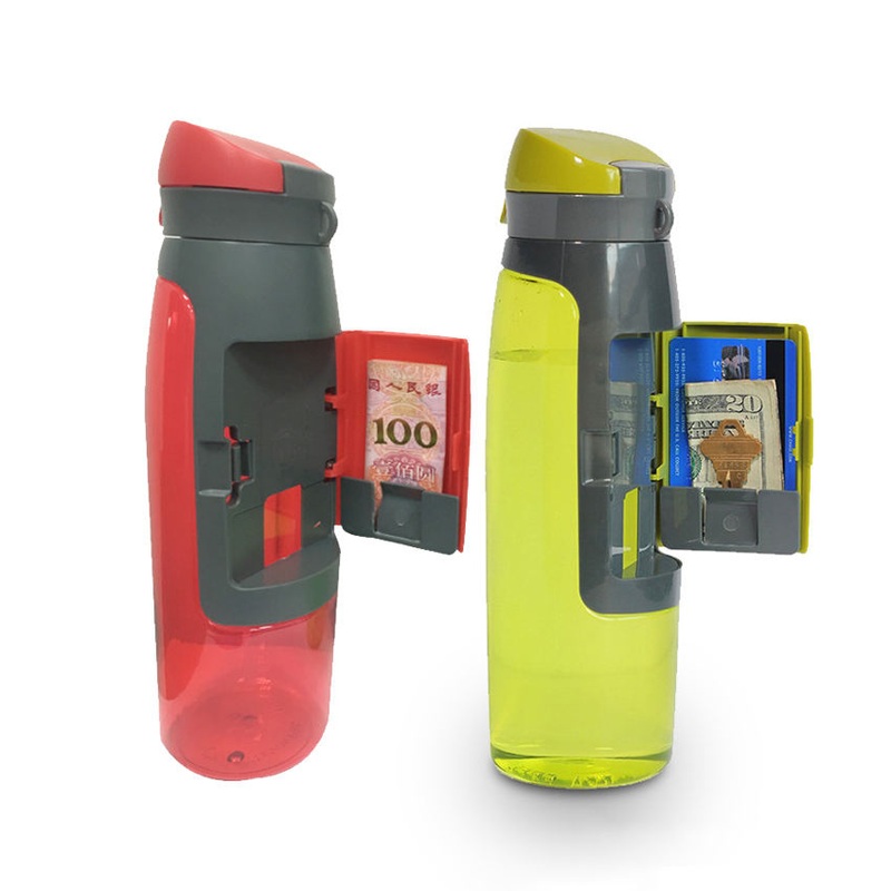 Outdoors Travel 750ml Space Cup Card Storage Wallet Sport Portable Plastic Drinking Water Bottle – Bottles Plastic Water Bottle Portable and Portable Water Bottle price
