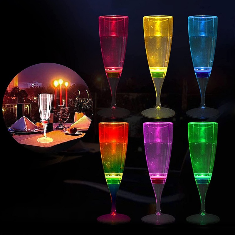 Party Gift LED Plastic Glass Cup Colorful Flashing LED Wine Champagne Flute Mug Water Liquid Activated Luminous LED Cup – LED Cup and Champagne Cup price