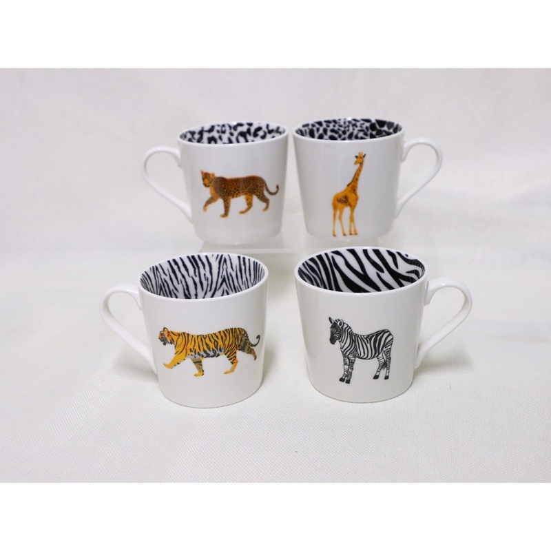 15oz Cone Shape Mug, Ceramic Tableware Coffee Mug Inside and Outside Decal Zebra and Leopard – Ceramic Mug and Coffee Mug price