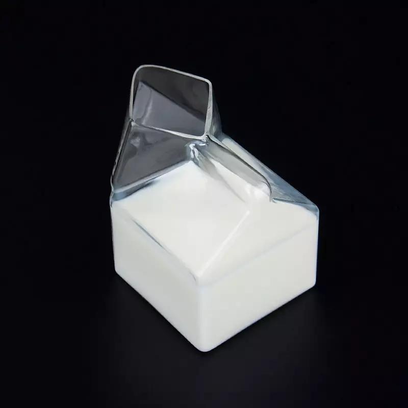 350ml Milk Square Carton Glass Drink Cup Creative Shape Glass Cup – a Glass of Water and Heat Resistant price