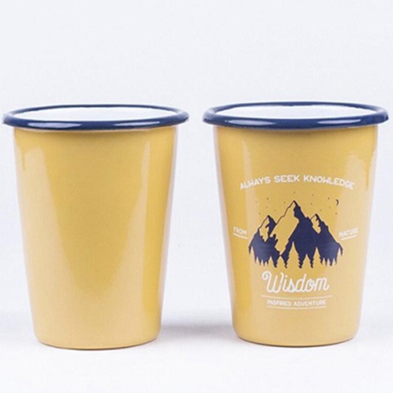 Enamel Mug Tumblers Set for Coffee Cocktail Beer Bar Camping Travel Outdoors Supplies – Cup and Utensil price