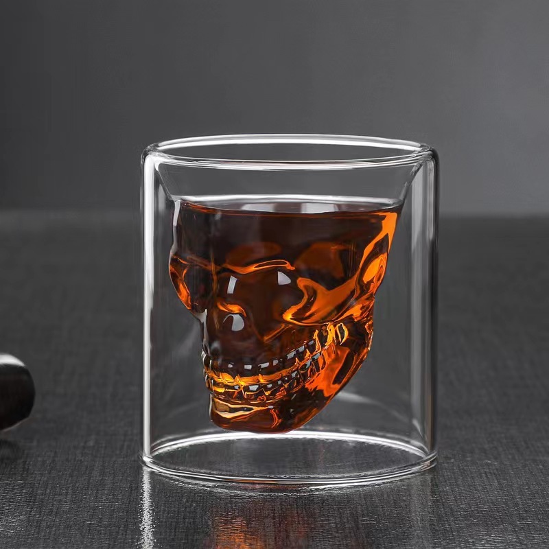 Halloween Glasses Insulated Reusable Mug Double Wall Borosilicate Glass Wine Beer Coffee Cups Mug – Glass Coffee Cups and Milk Glass Mug price