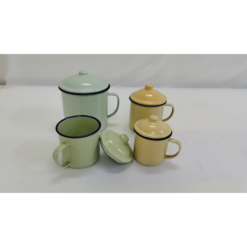 Hot Sale Plain Enamel Mug with Lid, Enamelware Cup with Lid – Enamal Mug with Cover and Coffee Mug price