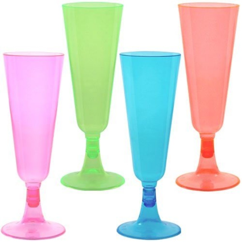 Party Dimensions Neon 5oz Plastic Champagne Flute – Plastic Champagne Glass and Plastic Glass price