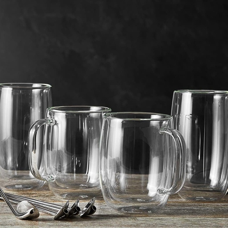 Premium Double Wall Insulated Glass Coffee Cup with Handle – Double Wall Glass Cup and Double Wall Glass Cup with Handle price