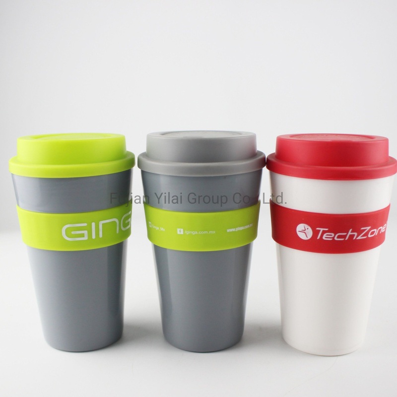 Travel Cup Coffee Mug Bamboo Dishwasher Safe Custom Logo Reusable Plastic Coffee Cup with Silicone Sleeve – Water Bottle and Plastic Cup price