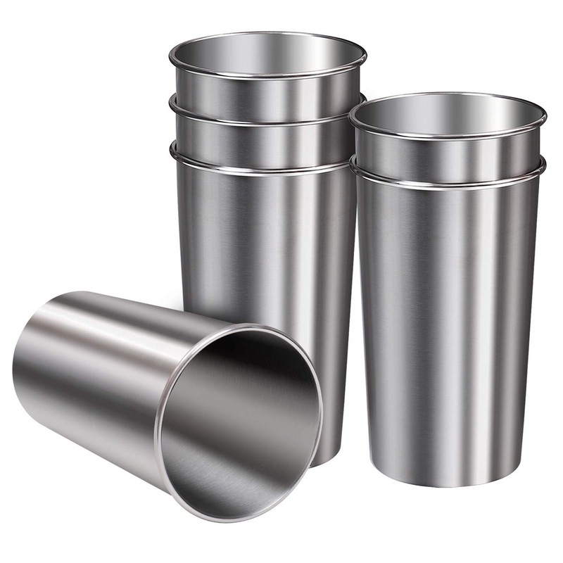 20 Oz Stainless Steel Cups Metal Shatterproof Stackable Pint Drinking Cups for Adults or Kids (20 oz/600 ml) – 20 Oz Stainless Steel Cups and Drinking Cups price