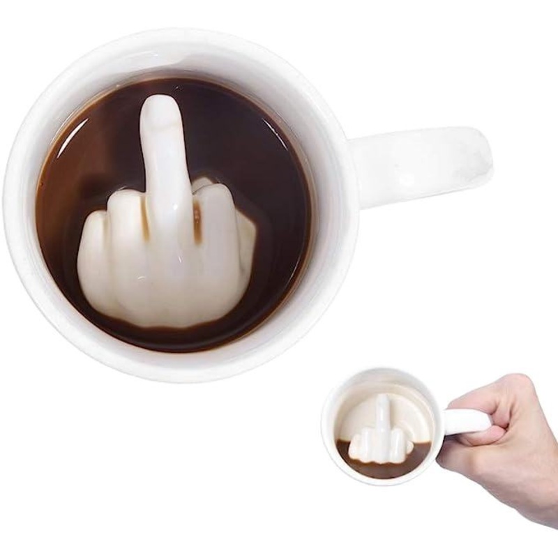 350ml White Coffee Mug 11oz Funny Middle Finger Cups and 3D Style Ceramic Mugs for Christmas Gift – Ceramic Mug and Party Supply price