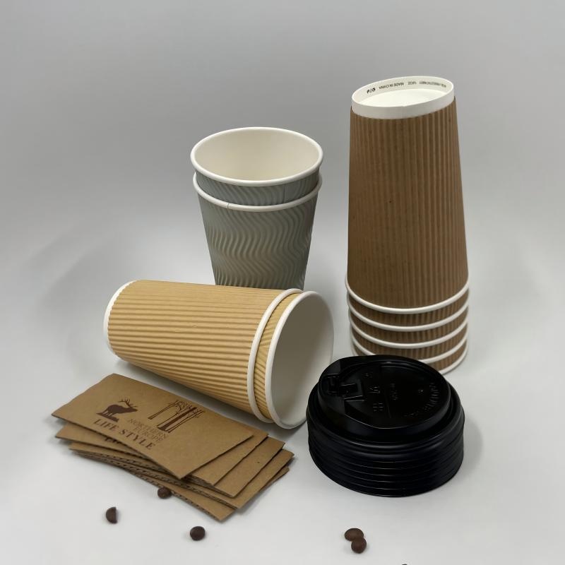 8oz 12oz 16oz Logo Design Ripple Wall Coffee Paper Cups for Hot Drink Disposable Printed Paper Double Wall Ripple Paper Cups – Ripple Wall Coffee Paper Cups and Coffee Paper Cups for Hot Drink price
