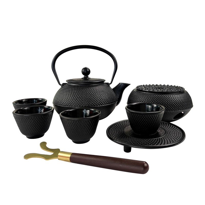900ml 32 Oz Cast Iron Tea Kettle Set Cast Iron Teapot Set Coated with Enameled Interior Painting Exterior for Christmas Gifts – Cast Iron Teapot Set and Cast Iron Tea Kettle Set price