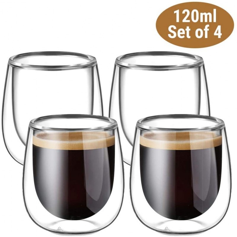 Borosilicate Glass Double Wall Tea Beer Cup Espresso Cup Double Wall Glass Coffee Cup – Double Wall Glass and Wine Cup price