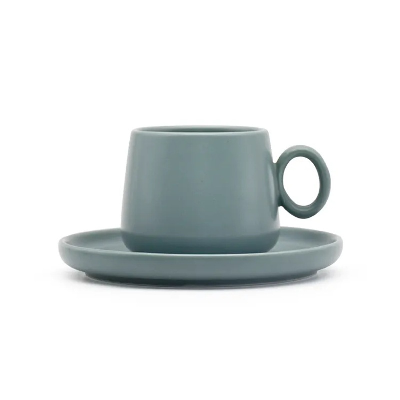 Color Glaze Mug Coffee Tea Cups with Saucer with Plate Ceramic Europe Mugs – Cup and Tea Cups price