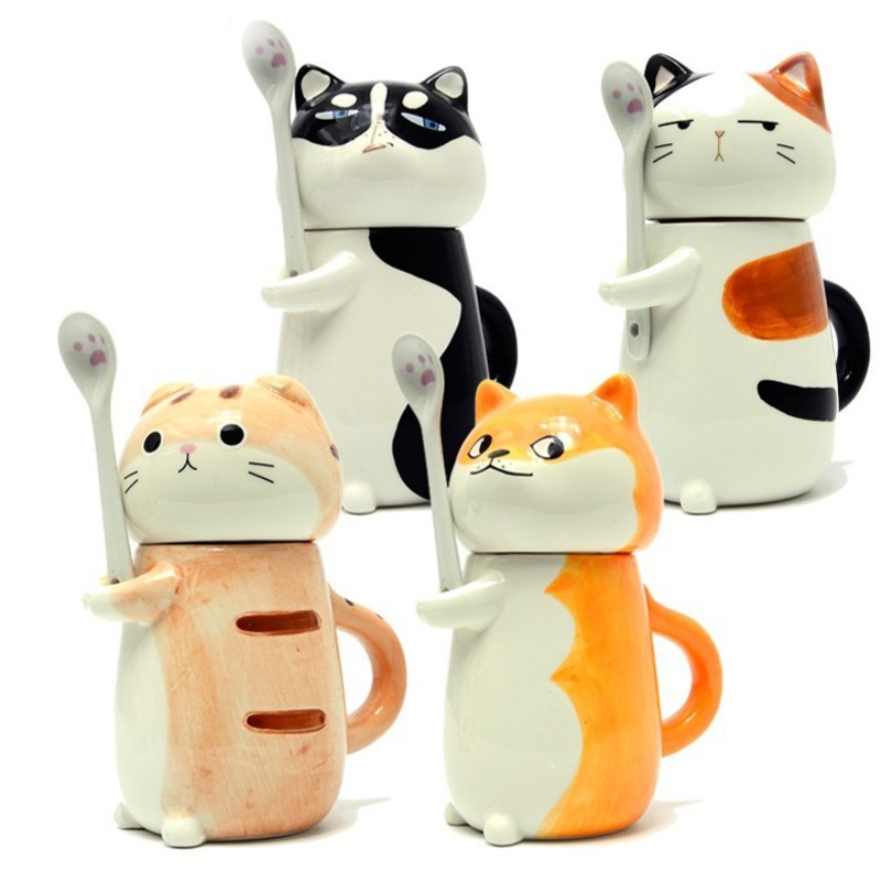 Cute Funny Animal Shaped Ceramic Coffee Mug Porcelain Cup with Lid – Ceramic Mug and Ceramic Coffee Mug price