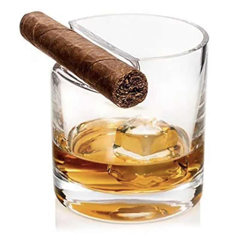European Creative Shaped Lead-Free Crystal Glass Cup with Cigar Holder – Glass Cup and Cup price