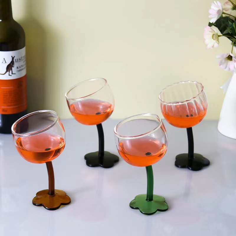 Hand-Painted Elegant Wine Goblet with Unique Flower Design – Elegant Goblet and Hand-Painted Goblet price