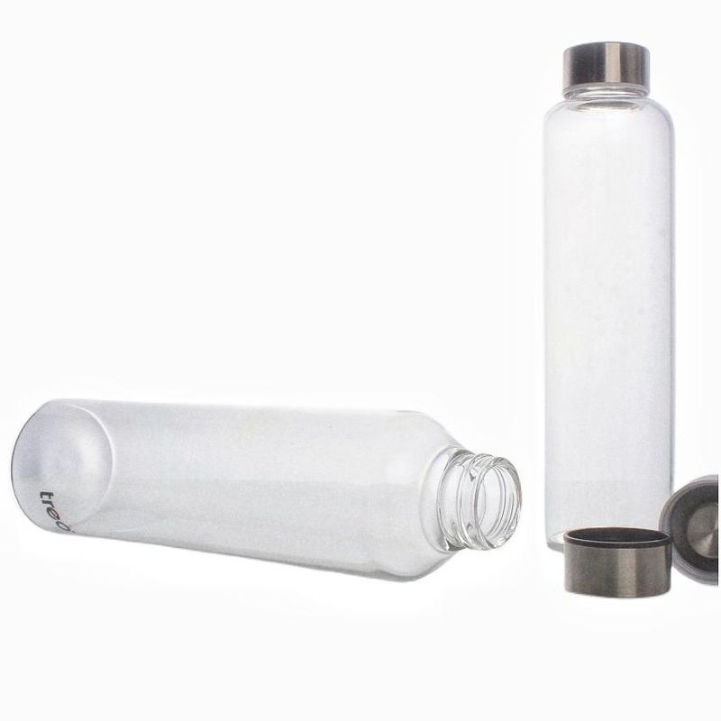 High Borosilicate Glass Sport Water Bottle Hotel Bottle with Custom Stainless Steel Lid Metal Cap – Glass Bottles and Glass Bottle price