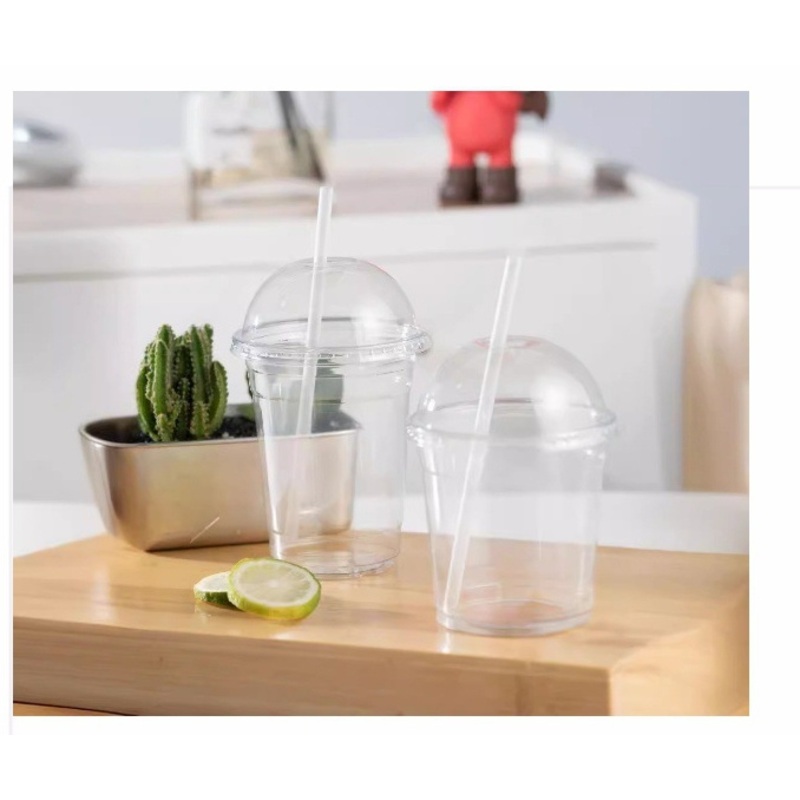Pet Disposable Plastic Cups with Dome Lid 16oz 12oz for Bubble Tea – Pet and PVC price