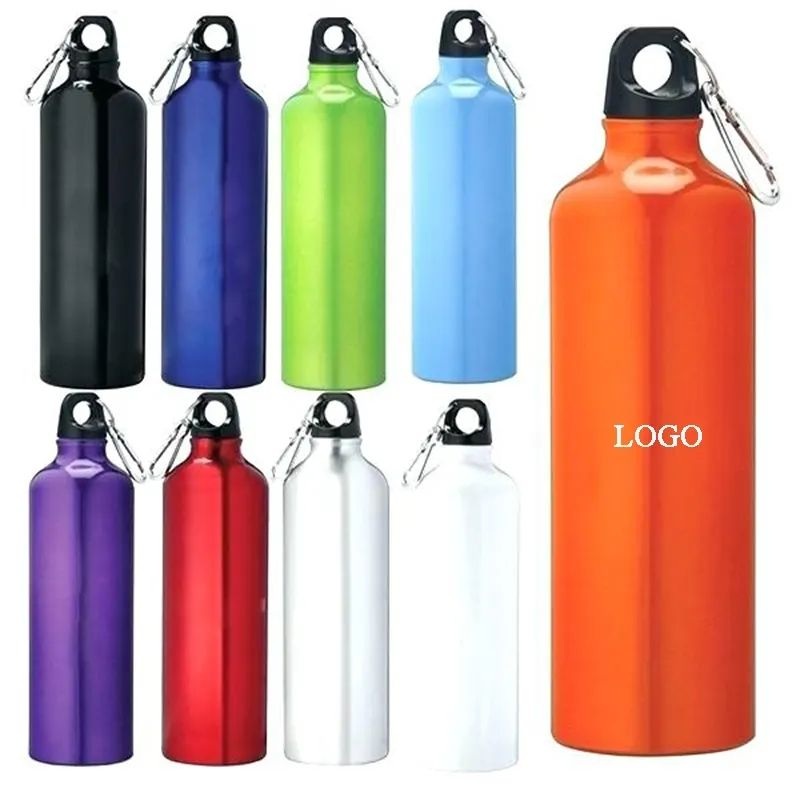 Promotional Custom Colorful Reusable 20 Oz Metal Aluminum Sports Drink Water Bottle 500ml 750ml with Carabiner Cover Aluminum Water Bottle – Water Bottle and Aluminum Bottle