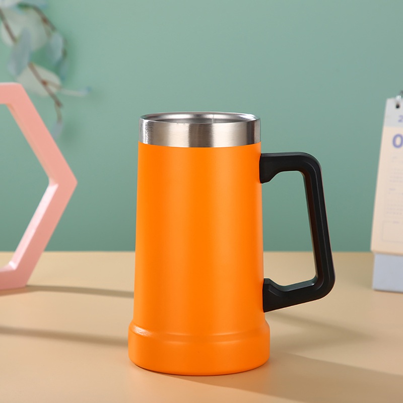 Travel Mug Outdoor Stainless Steel Double Wall Beer Mugs Coffee Thermal Insulation Premium Handle Mug Travel Thickened Thermo Beer Mug Without Lid Bl21700 – Stainless Steel Mug with Lid and Mug with Lid price