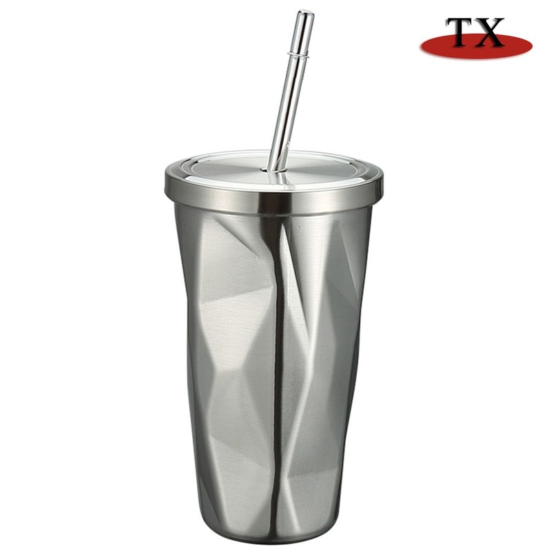 Vacuum Insulation Mug Cup Double-Layer Stainless Steel Diamond Straw Water Bottle – Water Bottle and Bottle Water price